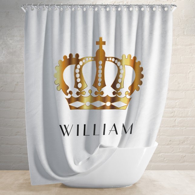 Royal Gold Crown With Personalized Name Shower Cur (Creator Uploaded)