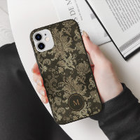 Royal Gold Damask Personalized Monogram
