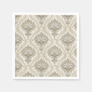 Royal Gold Damask Seamless Floral Pattern Design Napkin