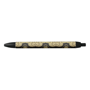 royal,gold,fleur de lis,pattern,on black,elegant,v black ink pen