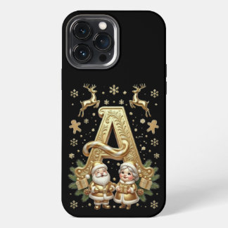 Royal Gold Letter A Luxury Black iPhone 13 Pro Max Case