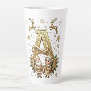 Royal Gold Letter A Luxury Unisex Latte Mug