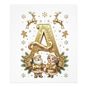 Royal Gold Letter A Luxury Unisex Photo Print