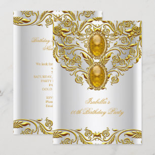 Royal Gold on White Elegant Elite Birthday Party Invitation