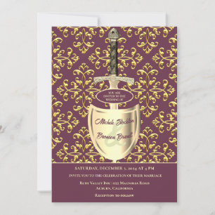Royal Gold Pattern Wedding Invitation