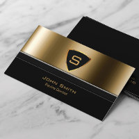 Royal Gold Shield Equine Dentist Business Card