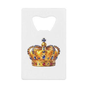 Royal golden crown credit card bottle opener