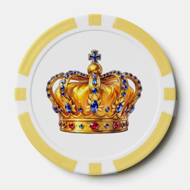 Royal golden crown poker chips (Front)