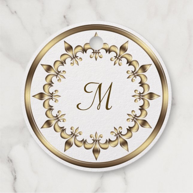 Royal Golden Design Favour Tags (Back)