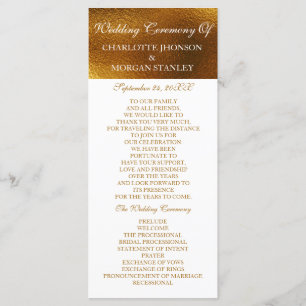 Royal Golden Shiny White Wedding Programme
