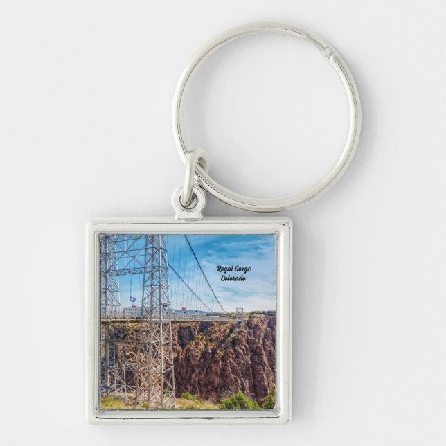 Royal Gorge Bridge Side View Square Keychain (Front)