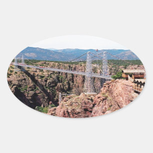 Royal Gorge Bridge,  the highest in USA Oval Sticker