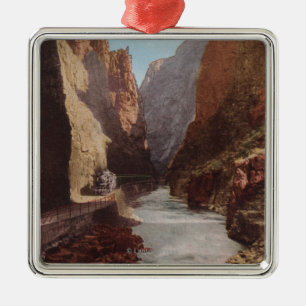 Royal Gorge, CO - View of Train , River Metal Ornament