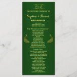 Royal Green Gold Peacock Wedding Program Custom<br><div class="desc">Unique Design featuring Royal Green Gradient background and abstract Gold Sparkling Peacocks for your special wedding event. It will give an unique touch to your wedding style. Be different! Personalize with your own information. If you need to move the text, or change the size, font, or colour, click Customize tool....</div>