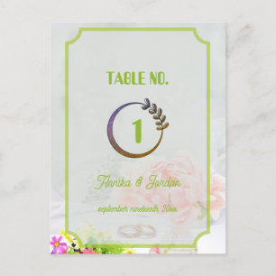 Royal Green Wedding Invitation Table No Vintage  Postcard