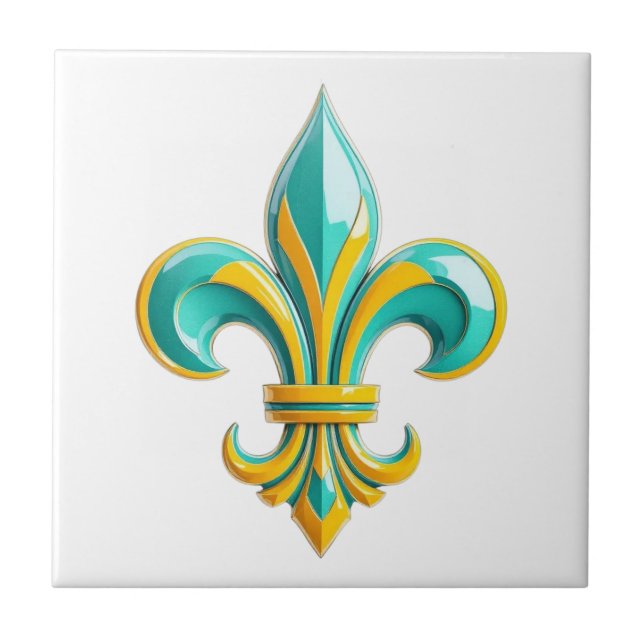 Royal Harmony - fleur de lis Ceramic Tile (Front)