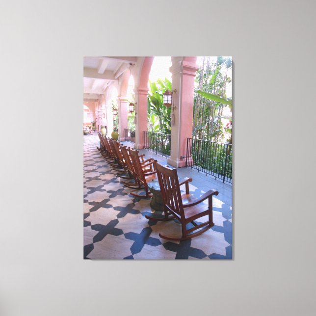 Royal Hawaiian Hotel Lanai Canvas Print (Front)
