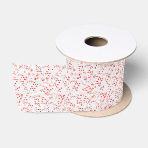 Royal Hearts Flush Pattern, Satin Ribbon