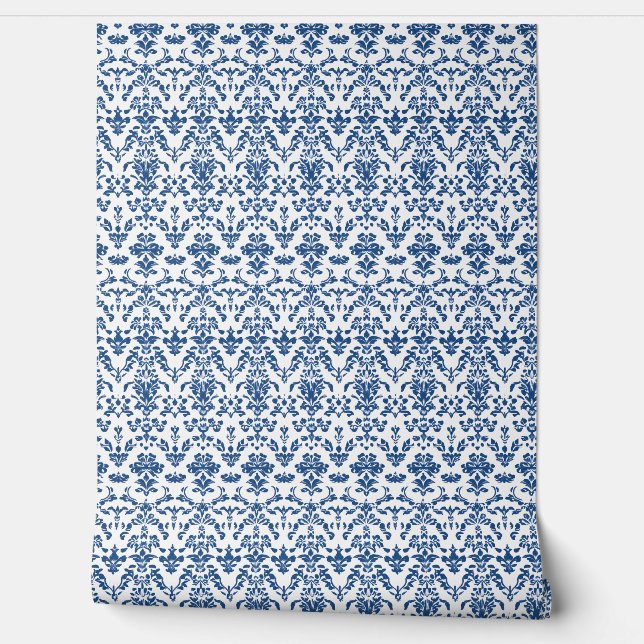 Royal Heirloom Petite - Blue, White Wallpaper (Unrolling)