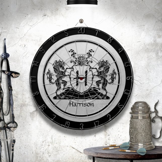 Royal Horse Crest Monogram Dartboard (Creator Uploaded)