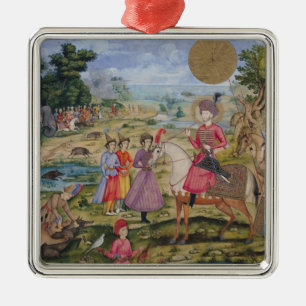 Royal Hunt, from Isfahan, Iran Metal Ornament