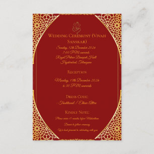   Royal Indian Marriage Information Insert