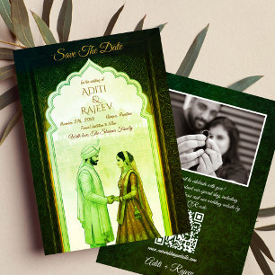 Royal Indian Palace Wedding Save The Date QR Code Invitation