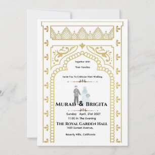 Royal Indian Wedding Invitation – Gold Design
