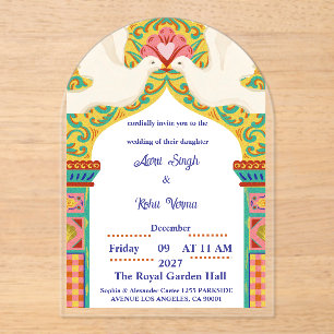 Royal Indian Wedding Invitation   Gold Traditional