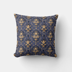 Royal Indigo Baroque Princesscore Throw Pillow