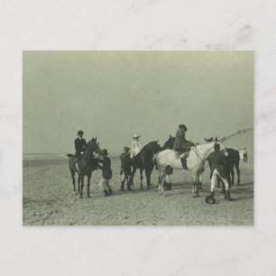 Royal ladies on beach sidesaddle #015SS Postcard