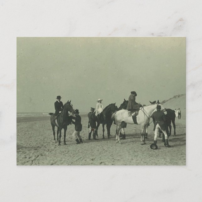Royal ladies on beach sidesaddle #015SS Postcard (Front)