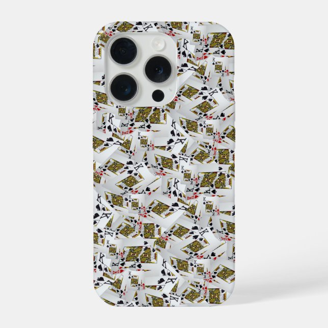 "Royal Layer: A Stack of Kings Poker Cards" iPhone Case (Back)