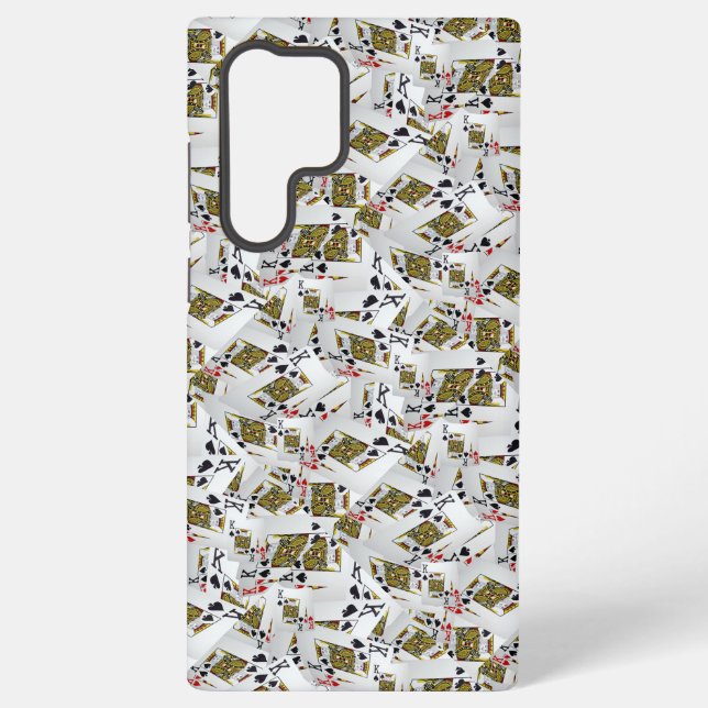 "Royal Layer: A Stack of Kings Poker Cards" Samsung Galaxy S22 Ultra Case (Back)