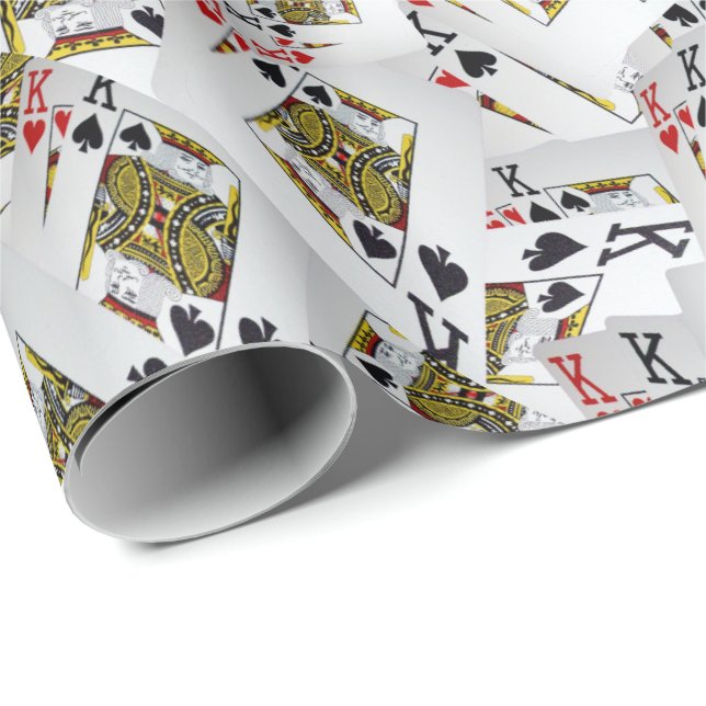 "Royal Layer: A Stack of Kings Poker Cards" Wrapping Paper (Roll Corner)