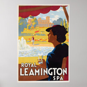 Royal Leamington Spa Poster Vintage British Travel