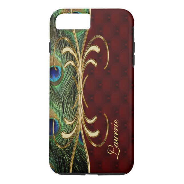 Royal Leather Peacock iPhone 7 Plus Monogram Case (Back)