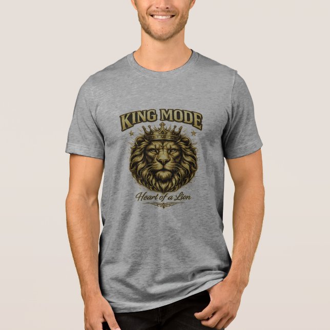 Royal Lion Graphic T-Shirt for Men 💛 Tri-Blend Shirt (Front)