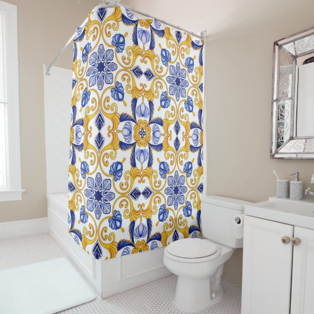 Royal Lisbon Scrollwork  Elegant Portuguese Blue  (In Situ)