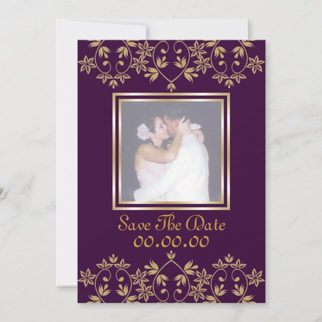 Royal Luxurious Save The Date Photo Invitations (Front)