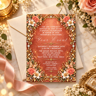 Royal Luxury Floral Ornamental Frame Invitation