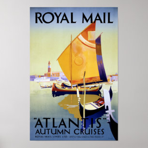 Royal Mail Atlantis Poster vintage de croisière re