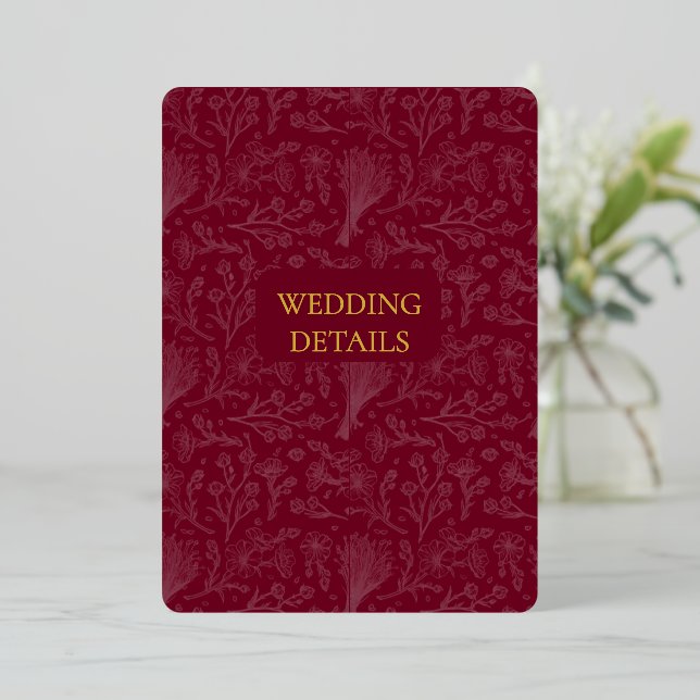 Royal Maroon Customizable Invitation (Standing Front)