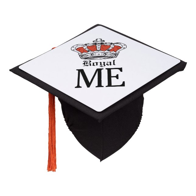 Royal Me - Orange Graduation Cap Topper (Angled)