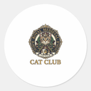 Royal Medieval Cat Cat Dad Gift Idea - Royal Medie Classic Round Sticker