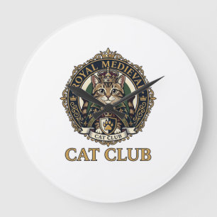 Royal Medieval Cat Cat Dad Gift Idea - Royal Medie Large Clock