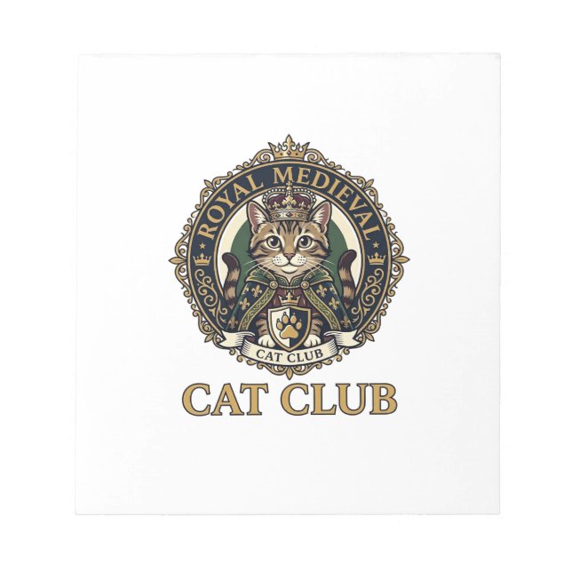Royal Medieval Cat Cat Dad Gift Idea - Royal Medie Notepad (Front)