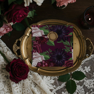 Royal Medieval Fantasy Plum Floral Wedding Seal Envelope