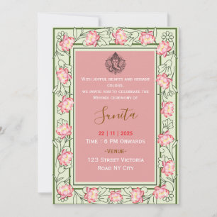 Royal Mehendi Ceremony Invitation 