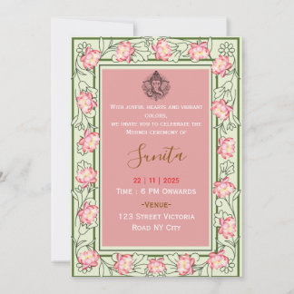 Royal Mehendi Ceremony Invitation 